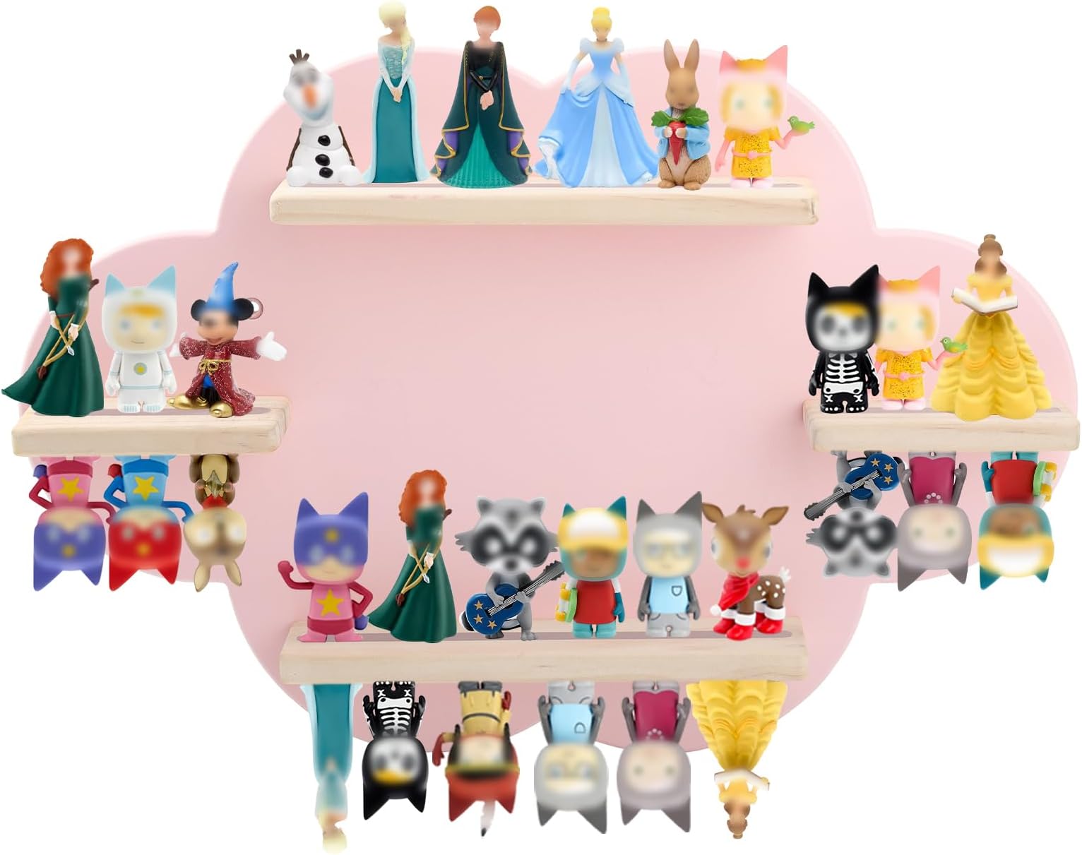 for TonieBox and Tonie Shelf Cloud,Tonies Storage for 12-20 Tonie Figures Characters Magnetic Wall Shelf for Tonies Toniebox, Charging Station (Pink-Without Box Holder)