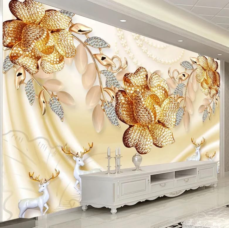 Papier peint photo 3D stéréo fleur salon 300x210cm - 2