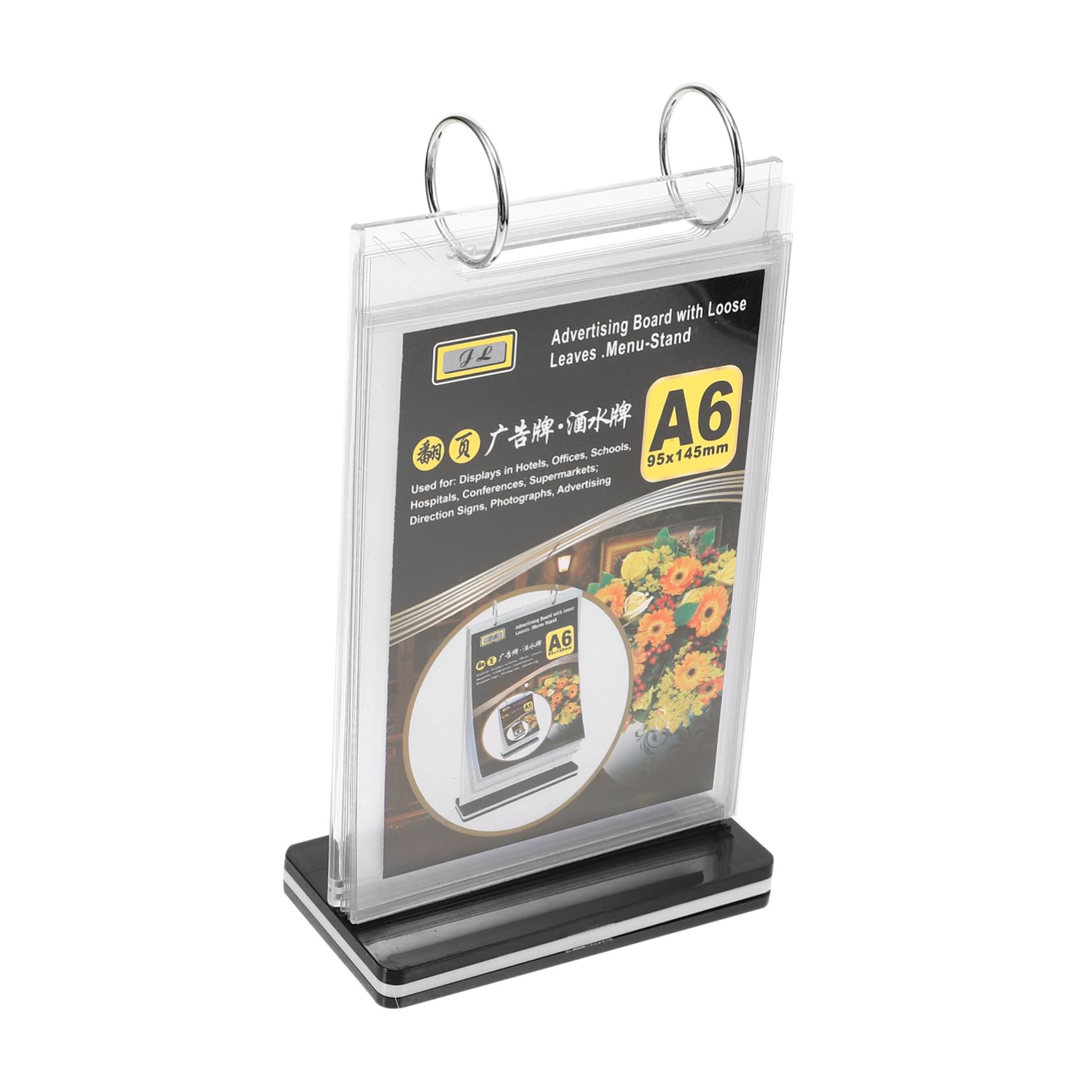 Uonlytech 12 Piezas Soporte de Menú Vertical para Base Estable Exhibidor para Restaurantes Soporte para Carteles de Información