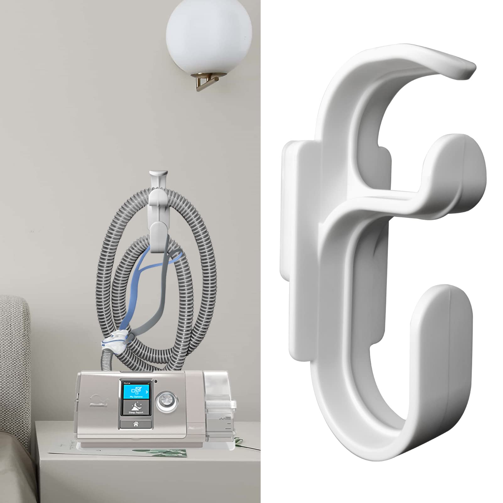 CPAP Hose Hanger and CPAP mask Hook for Bed,CPAP Holder with Anti-decoupling Function,Provide CPAP Users with a Clean,Tangled-Free CPAP tubing System,so That You Have Better Sleep CPAP Supplies (1)
