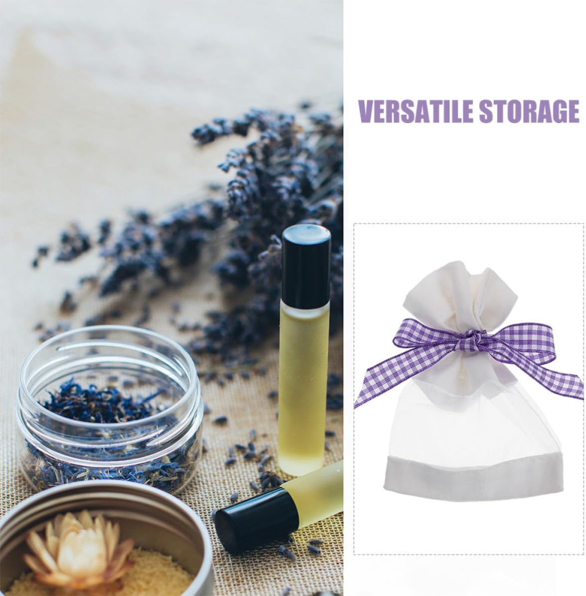UPKOCH 20pcs Lavender Sachet Bags with Breathable Organza Gauze Material, Versatile Storage for Clothes and Home Organization, Purple Drawstring Empty Sachets for Gifting and Fragrance