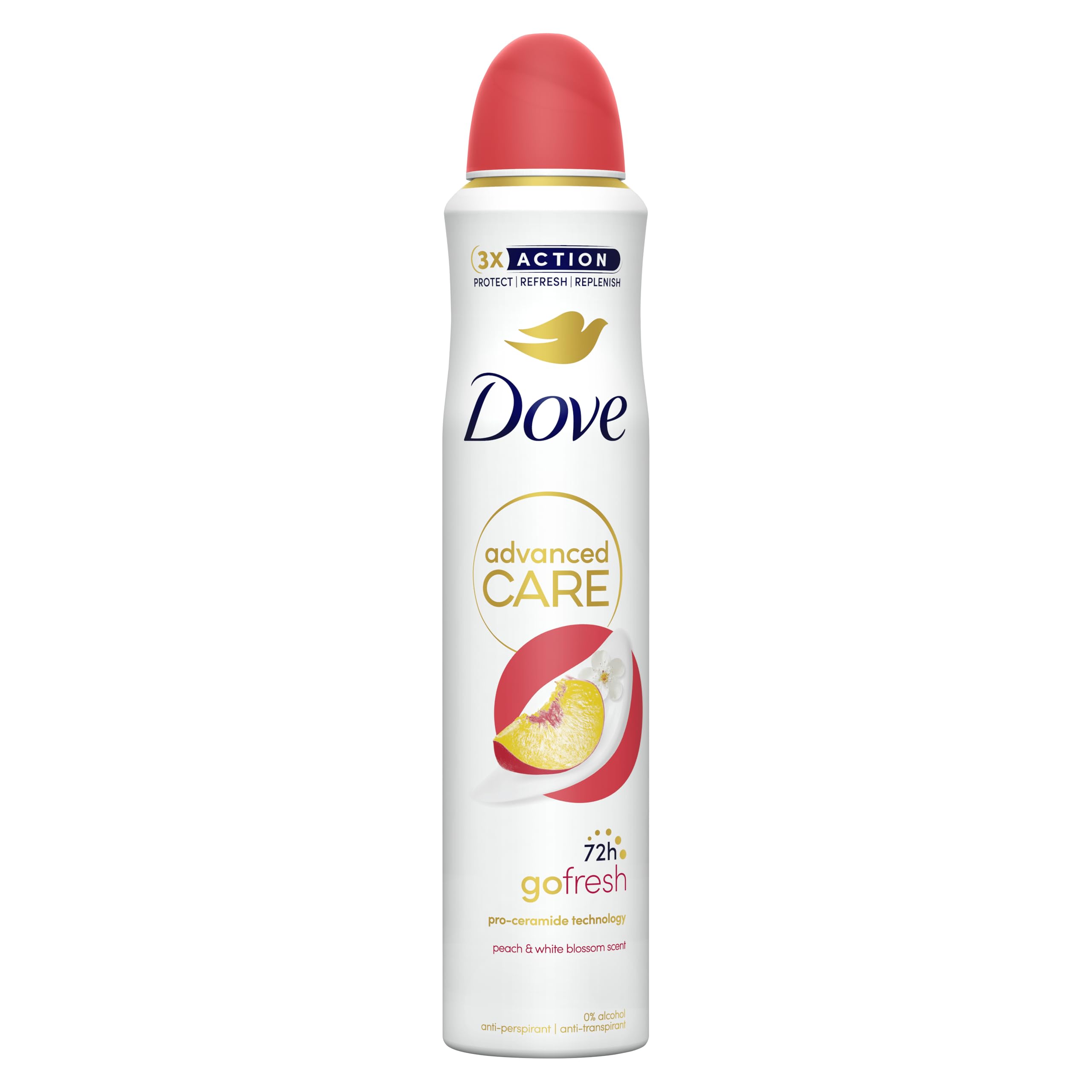 Dove Women's White Advanced Care 'Antiperspirant' Spray Peach& Blossom, 6X200ml In