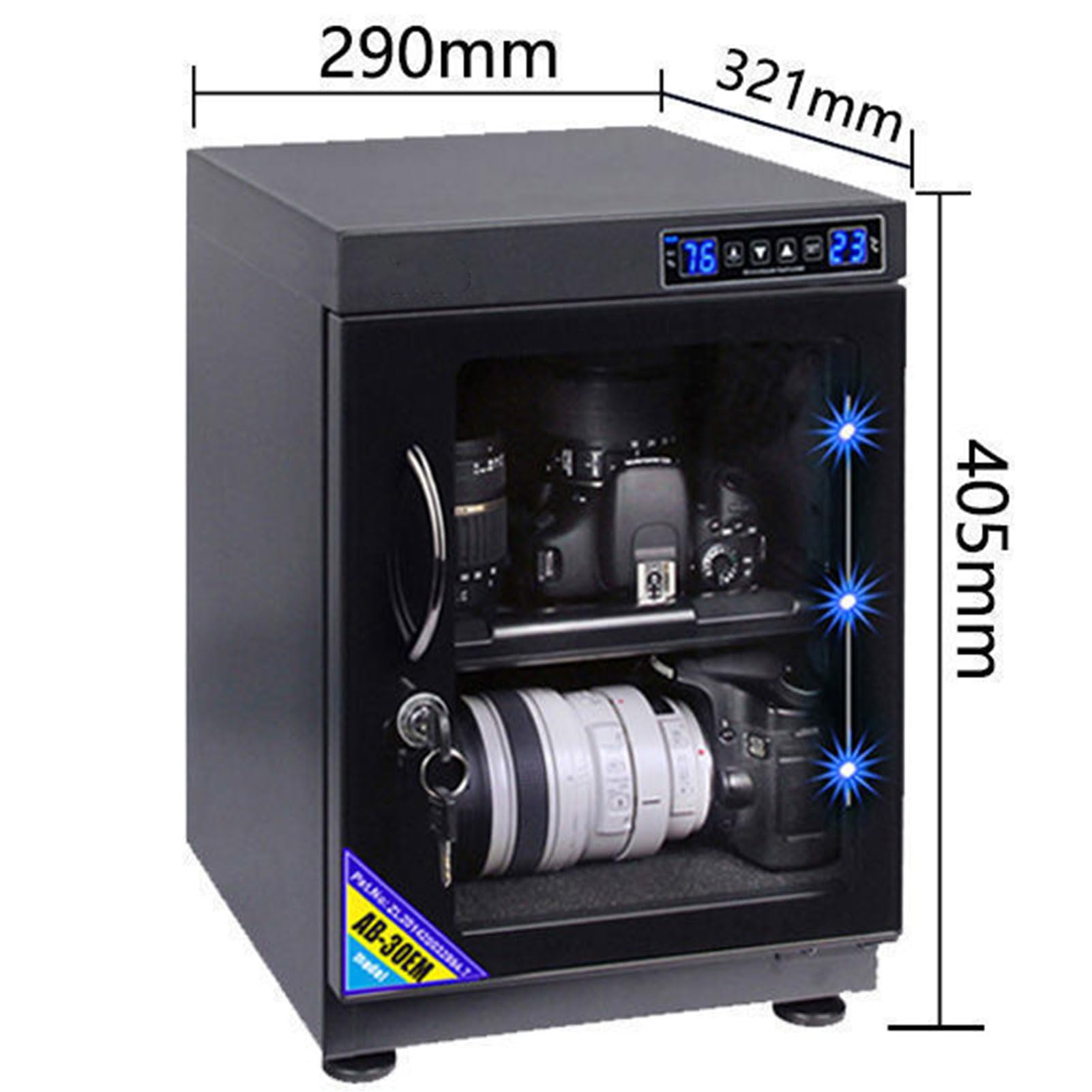 Deumidificazione Dry Cabinet per obiettivo fotocamera e attrezzature fotografiche, scatola elettronica a prova di umidità con display digitale LED