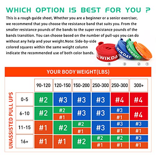 Wikday Resistance Bands, Pull Up Bands, Workout Bands For Exercise, Thick Heavy Resistance Bands, Elastic Bands For Body Stretching, Crossfit Training At Home/Gym For Men & Women #TOP4