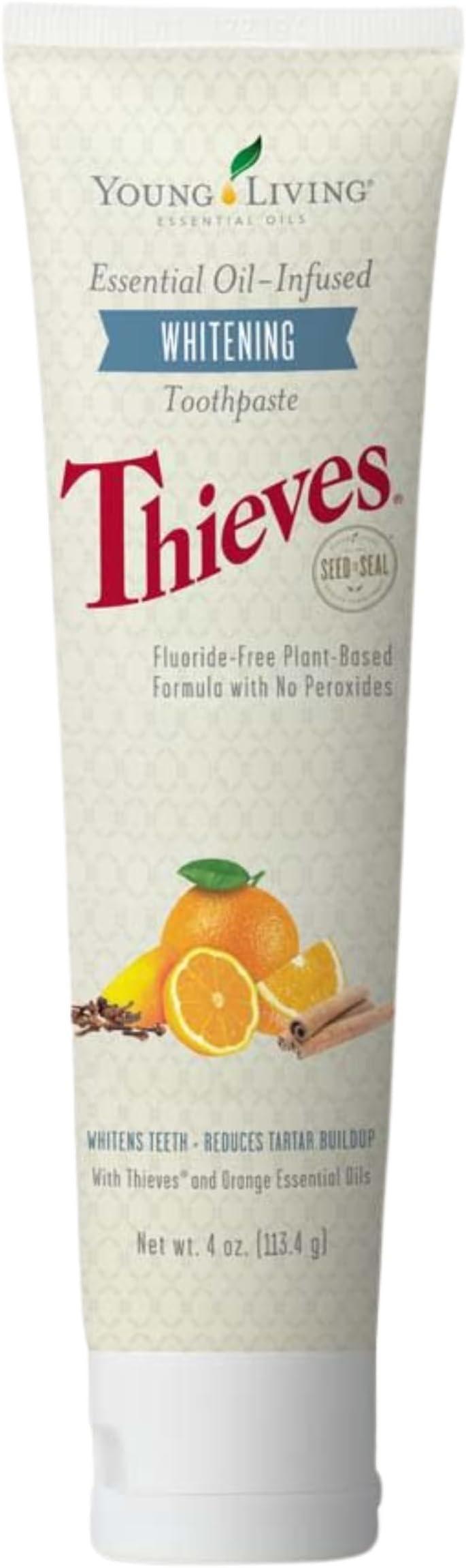 Thieves Whitening Toothpaste - Natural Oral Care for a Bright Smile - Fluoride-Free Formula - 4 oz Tube - Certified Ingredients for Fresh and Healthy Teeth