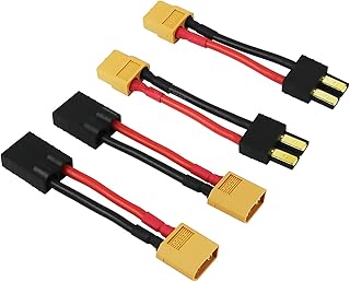 rflaueo 4pcs Compatible with TRX to XT60 Male Female RC Connector Adapter with 14awg 2in Wire(E20-4)