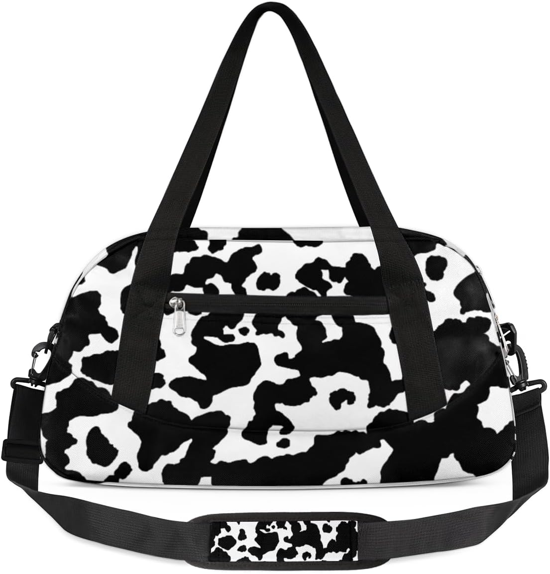 Personalized Dance Bag for Girls, Custom Sports Gym Bag for Boys, Customized Kids Duffel Bags Overnight Weekender Sleepover Bag Travel Duffel Bag, Cute Cow Print, Cute Cow Print, 18.5x9.44x7.87 in