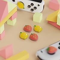 Vista 4 de PlayVital Tapas de palanca de mando para Nintendo Switch, tapas de palanca de pulgar para Switch Lite, cubierta analógica para Switch OLED Joycon