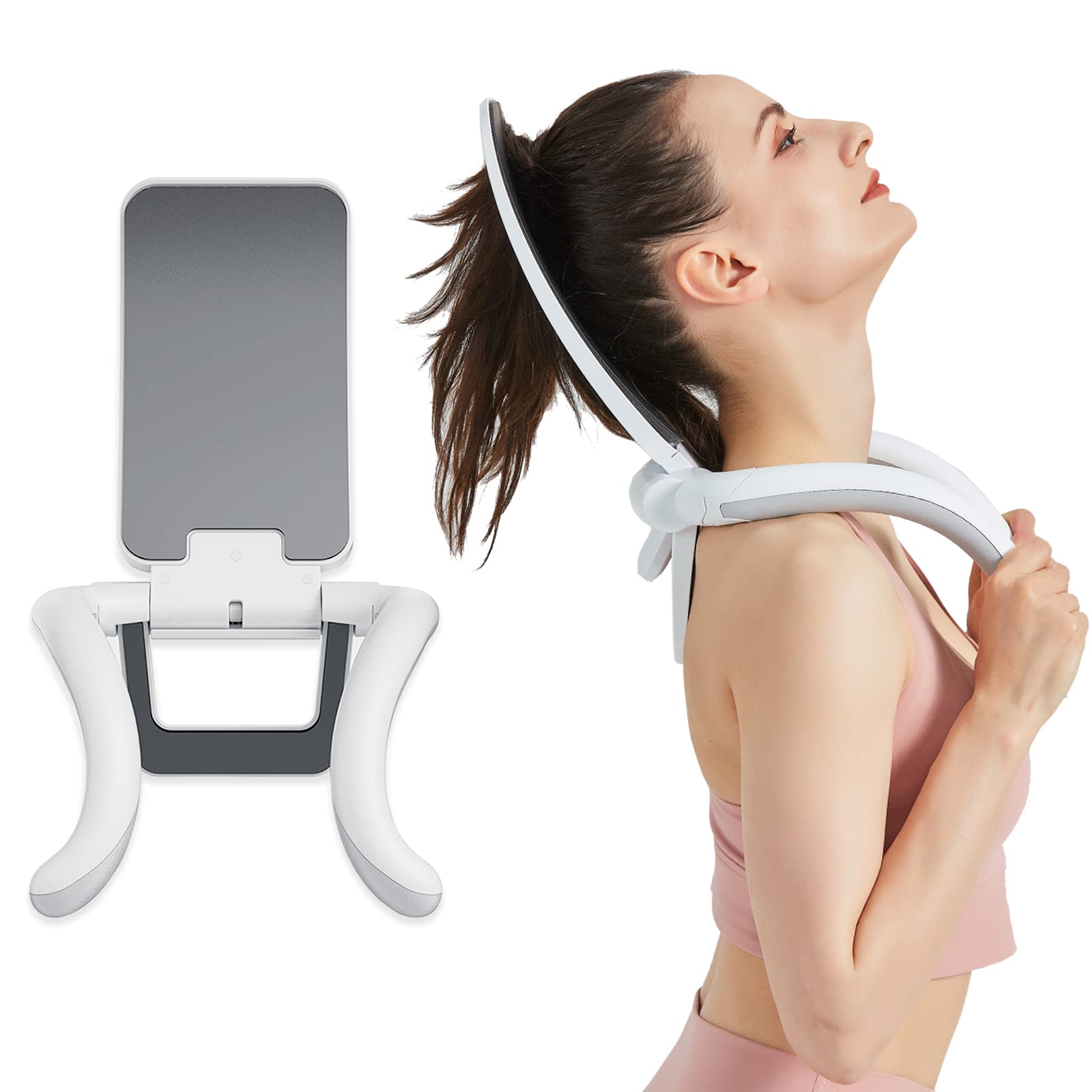 Neck traction device, Used to Relieve Neck Muscle Pain, Neck and shoulder relaxer, Improves posture, Neck Exercise Physical Therapy Assistant Tool，Adjustable Neck Stretcher