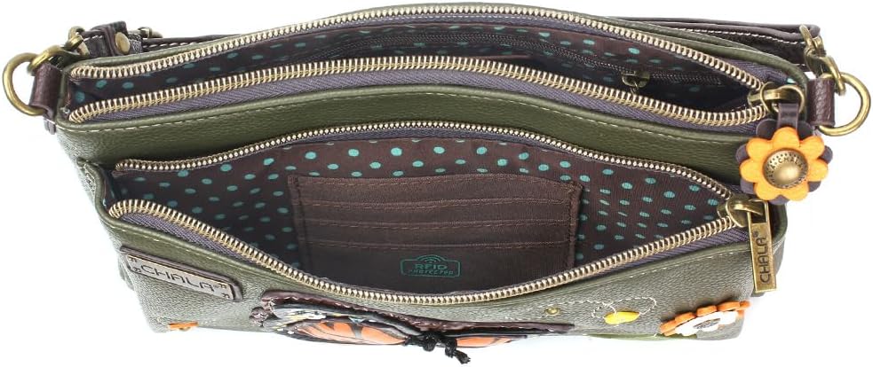 CHALA RFID Protected Vegan Leather Deluxe Crossbody Bag with Adjustable Straps - Image 4