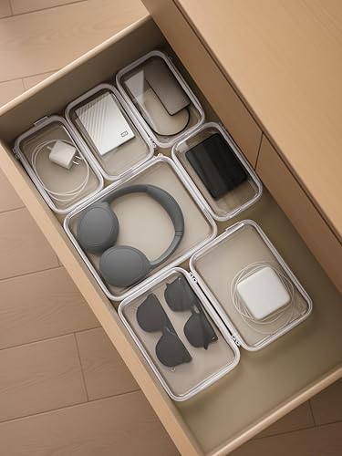 Miniatura 5 de 3 piezas grandes de carcasa rígida transparente con cremallera, bolsas organizadoras de bolsas de pañales, bolsa de cosméticos impermeable,