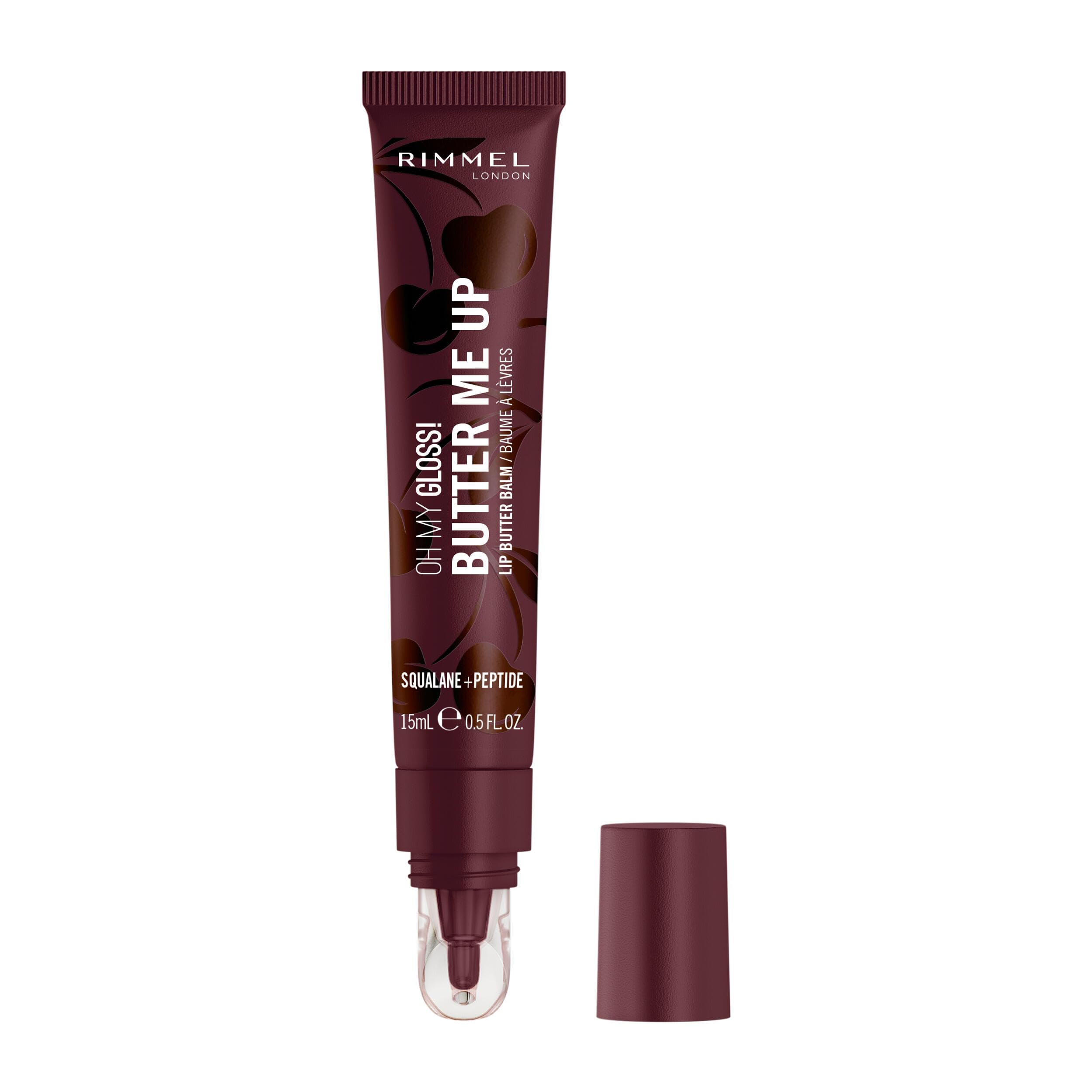 Rimmel Oh My Gloss! Butter Me Up, Moisturising Lip Butter Balm, Glossy and Sheer Tint, Ultra-Hydrating, Enriched with Squalene and Peptides, Lip-Hugging Applicator, Vegan, 15ml