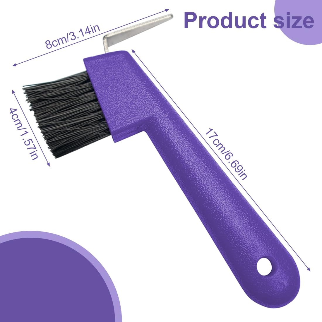 2 pcs Raschietto per zoccoli di cavalli, capre e asini, con spazzola estremamente stabile e impugnatura ergonomica, Colore casuale