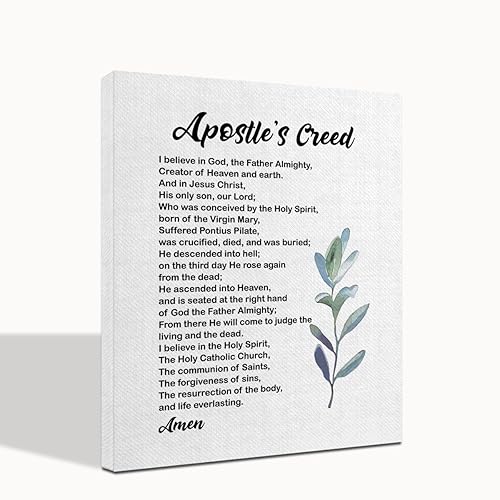 WKYAER Apostles Creed Canvas Painting Christian Wall Art 10x12 Inch: