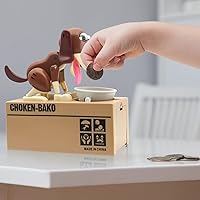 Vista 5 de Hungry Dog - Alcancía con diseño de perros lindos, roba monedas como monedas mágicas, caja de dinero, regalo de cumpleaños para niños