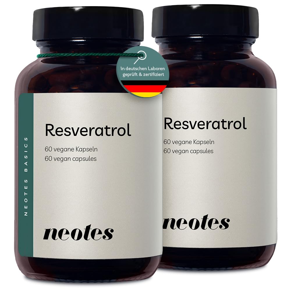 Trans-Resveratrol - 2 x 60 Kapseln | 500mg pro Kapsel 98% Pures Premium Resveratrol | Vegan & Glutenfrei - Ohne Gentechnik & Ohne Zusätze