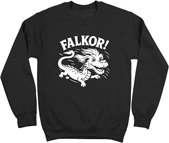 Donkey Tees FALKOR Luck Dragon - retro funny neverending story 80s vintage Sm-5x Soft - Sweatshirt