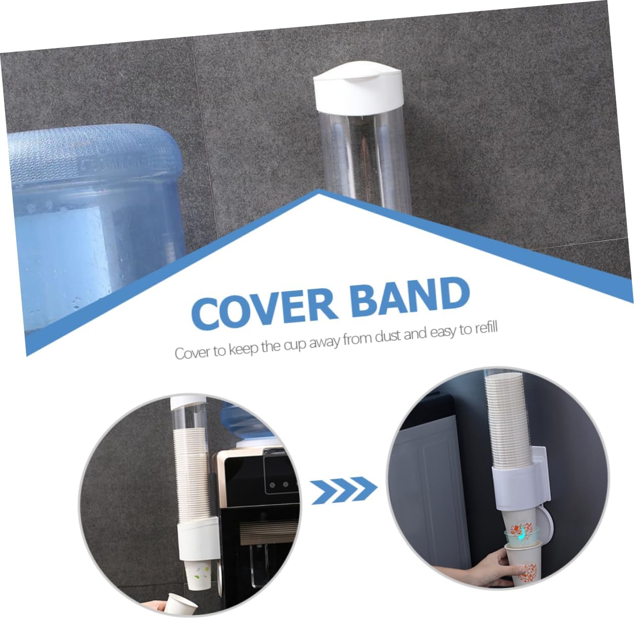 MAGICLULU 3oz Wall Hanging Paper Cup Dispenser Cup Organizer No Punch Easy Install Bathroom