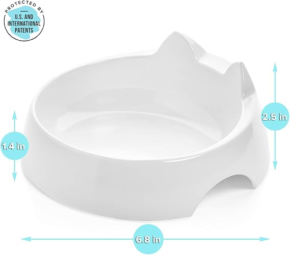 CatGuru Cat Bowls, Whisker-Friendly Cat Water Bowl, Encourages Drinking