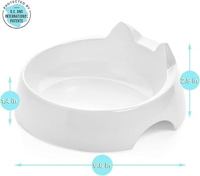 CatGuru Cat Bowls, Whisker-Friendly Cat Water Bowl, Encourages Drinking