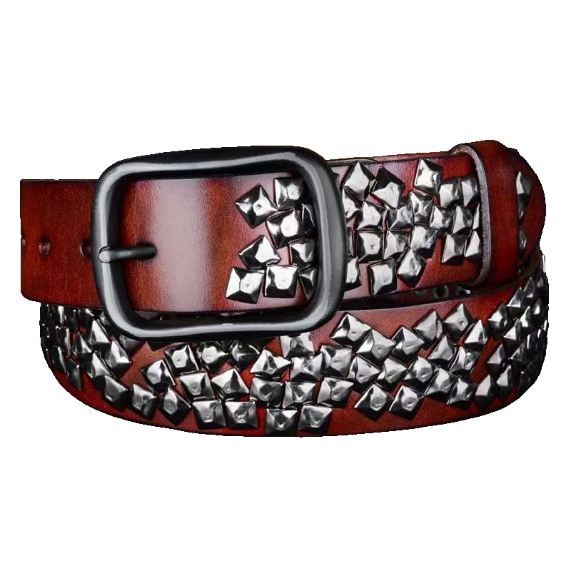 Ceinture cloutée punk en cuir vintage style cowboy western pour hommes et femmes