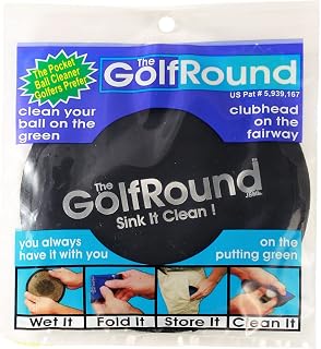 GolfRound Towel Pocket Golf Ball Cleaner - GolfRound Logo (Black)