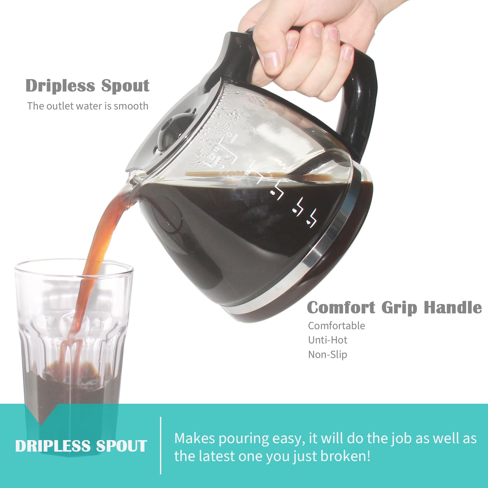 Amazon.com: 12-Cup Replacement Carafe Compatible with Black and Decker  Coffee Maker Model# CM1160B, CM1160W: Home & Kitchen