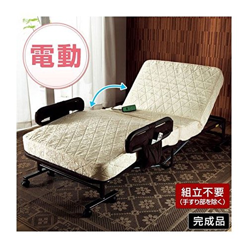 Amazon Co Jp 折りたたみ式リクライニング電動ベッド 2 シングル ポケットコイルタイプ 安全ネット 手すり付き 完成品 ホーム キッチン