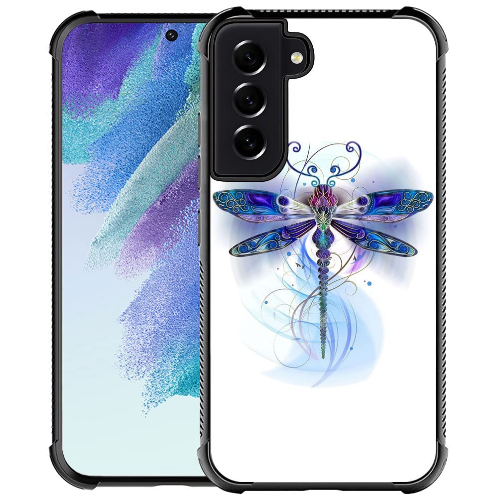 ZHEGAILIAN Case Compatible with Samsung Galaxy S21 Case,Blue Dragonfly Graphic Design Acrylic Shockproof Anti-Scratch Hard Case for Samsung Galaxy S21