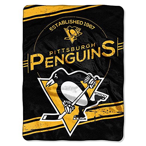 Northwest NHL Pittsburgh Penguins Unisex-Adult Raschel Throw Blanket, 60" x 80", Stamp