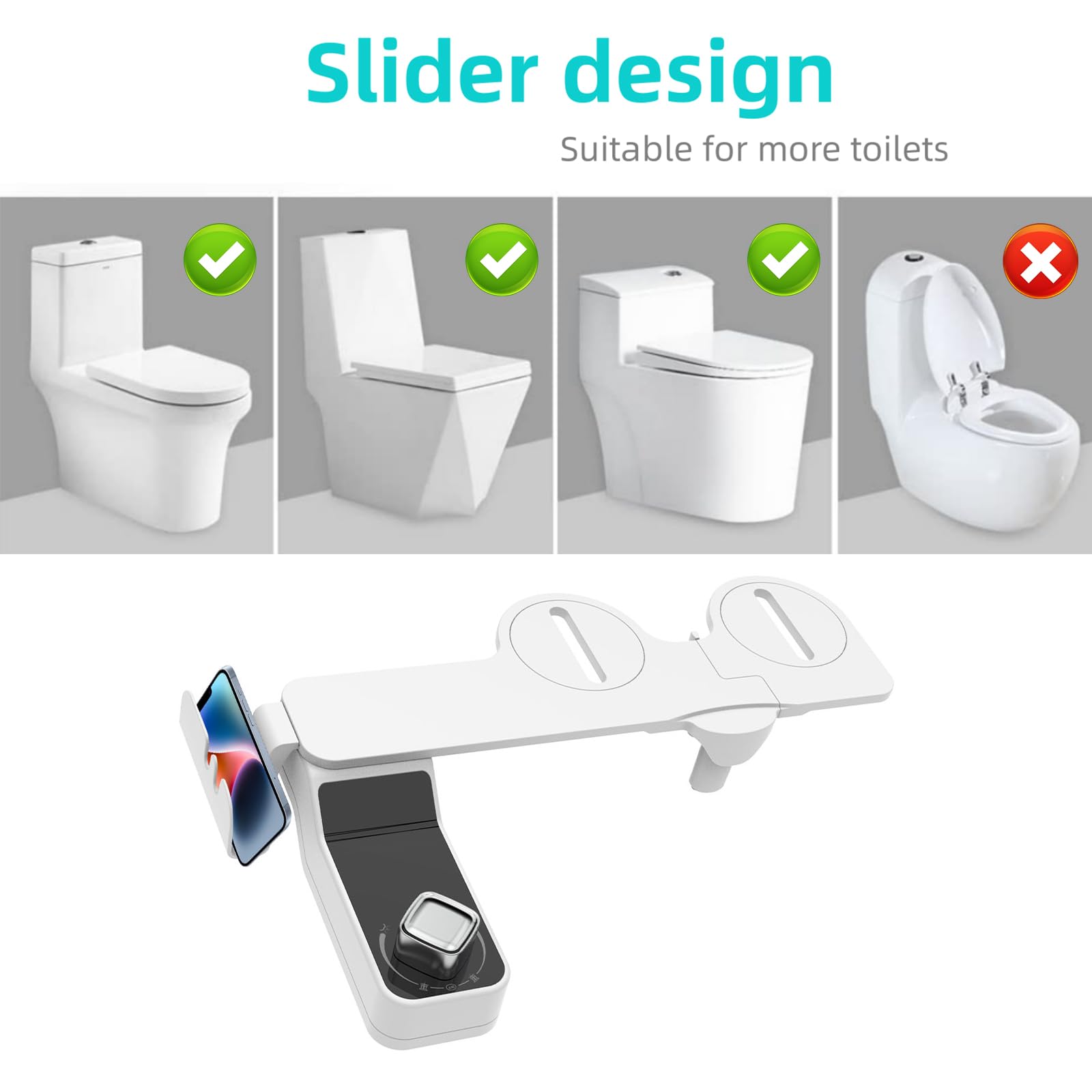 Senfot Sedile WC Per Bidet, Rotondo, Non Elettrico, Autopulente, Doppio