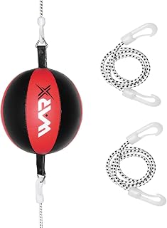 WARX Leather Double End Dodge Red Speed Ball MMA Boxing Floor to Ceiling Punching Bag Training