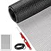 Complete Window and Door Screen Repair Set Featuring Screen Net, Rubber Strip, Measuring Tape, Grout Tool and Pressing Wheel for Patio, Porch, Door and Window Screen Replacement (Black Suit)