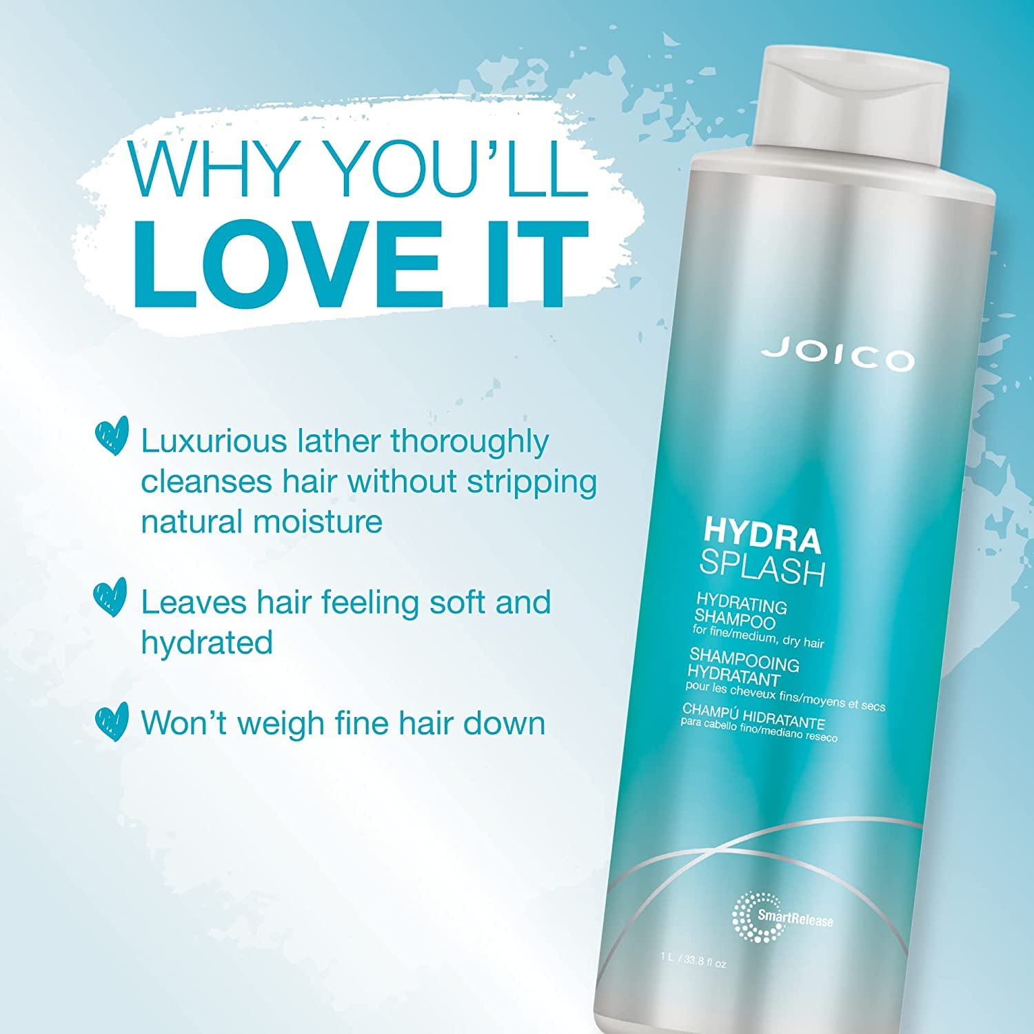 Joico HydraSplash Hydrating Shampoo and Conditioner For Fine Hair Set : Beauty & Personal Care