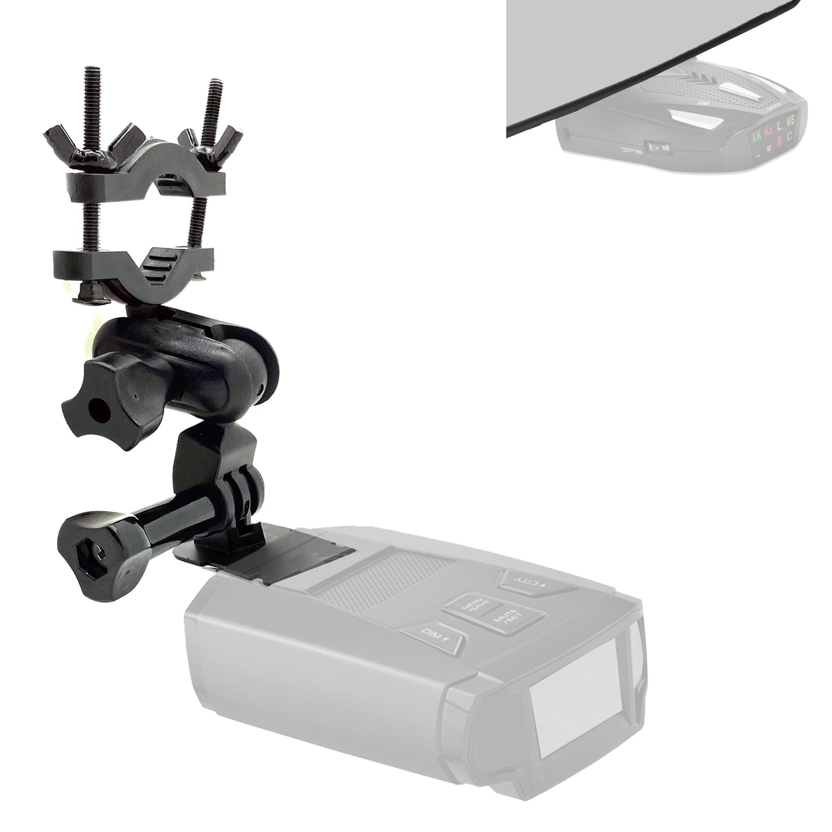 LycoGear Radar Detector Rearview Mirror Stem Mount for for Cobra RAD 500G 480i 450 450 350 SPX 955 & Selected Radar Detectors Below