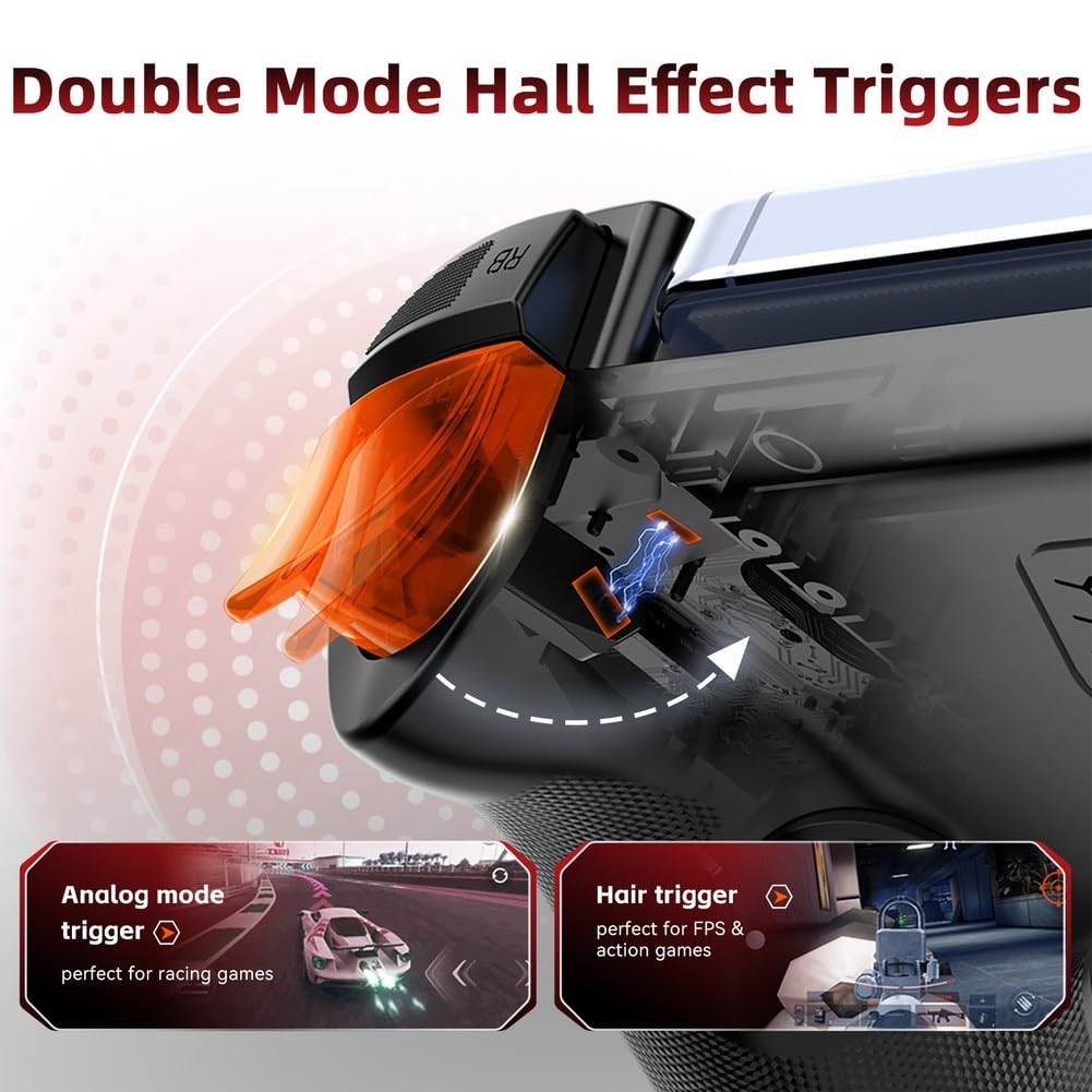 Controller di gioco mobile wireless per interruttore 2 e 1 con effetto Hall Joystick doppia vibrazione sei giroscopio antiscivolo grip nero gamepad per pc gioco remoto batteria a lunga durata pulsanti