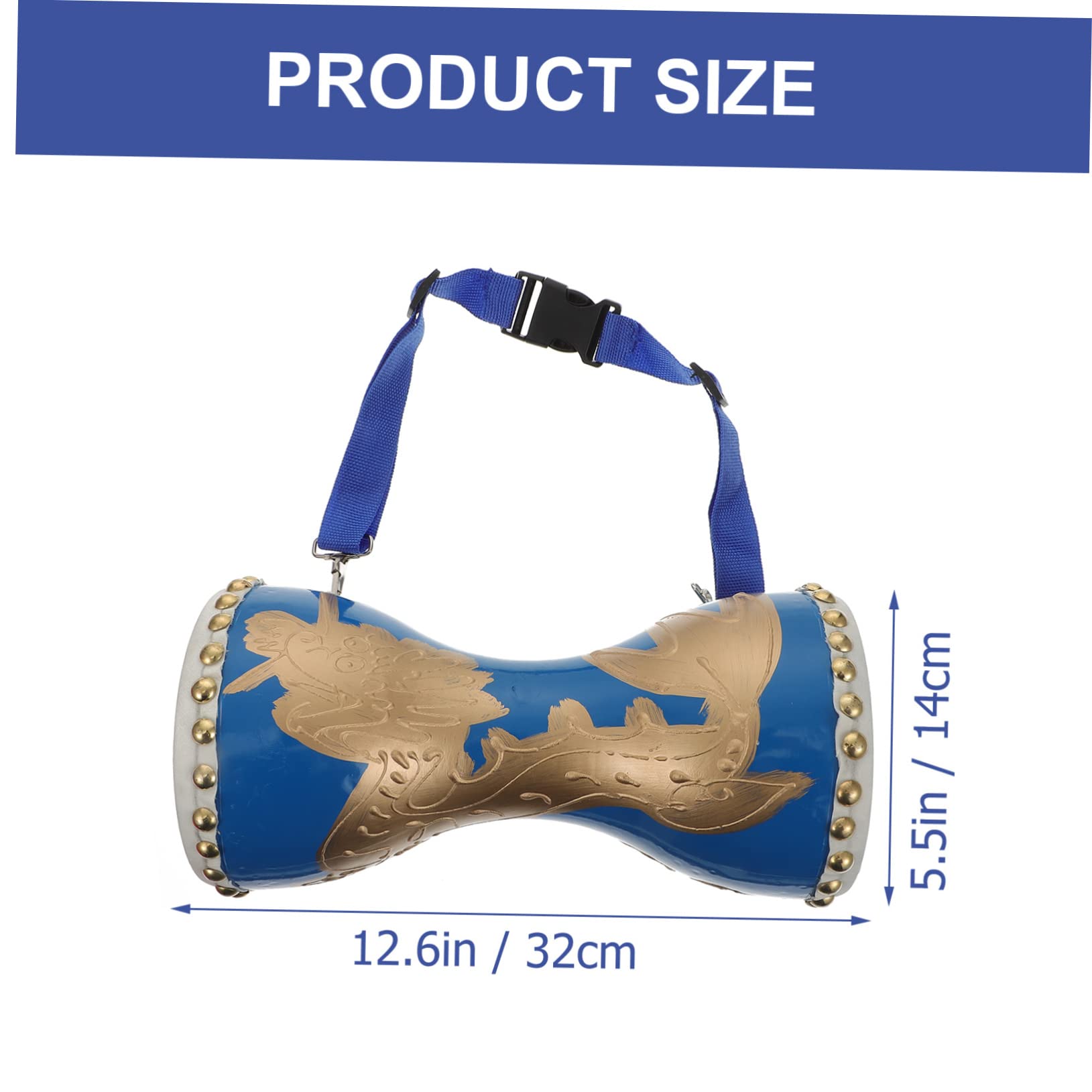 Tragbare Handtrommel mit Verstellbarem Gurt aus Rindsleder 12cm/14cm Hüfttrommel Leicht und Robust für Erwachsene zum Fitness und Tanz