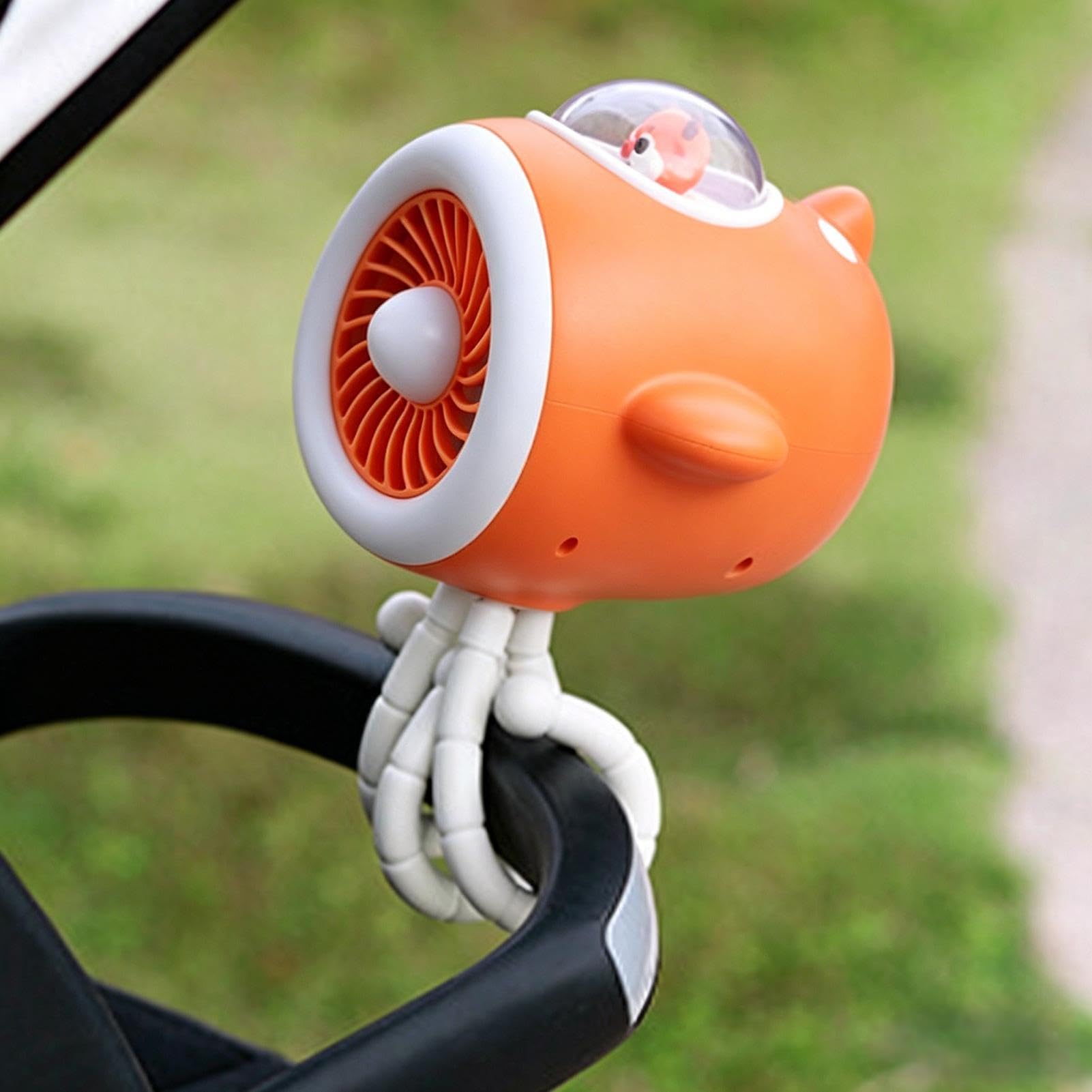 Ventilatore Elettrico per Passeggino 3 Velocità Regolabili con Luce LED | Ventola per Passeggino per Bambini Adolescenti Adulti Viaggiatori Asilo Passeggiate Quotidiane Viaggi Estivi Spiaggia