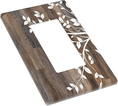 Miniatura 3 de Cubierta para interruptor de luz con estampado de árbol rústico, 1 banda, diseño de árbol de campo, placa frontal eléctrica para cocina, dormitorio,