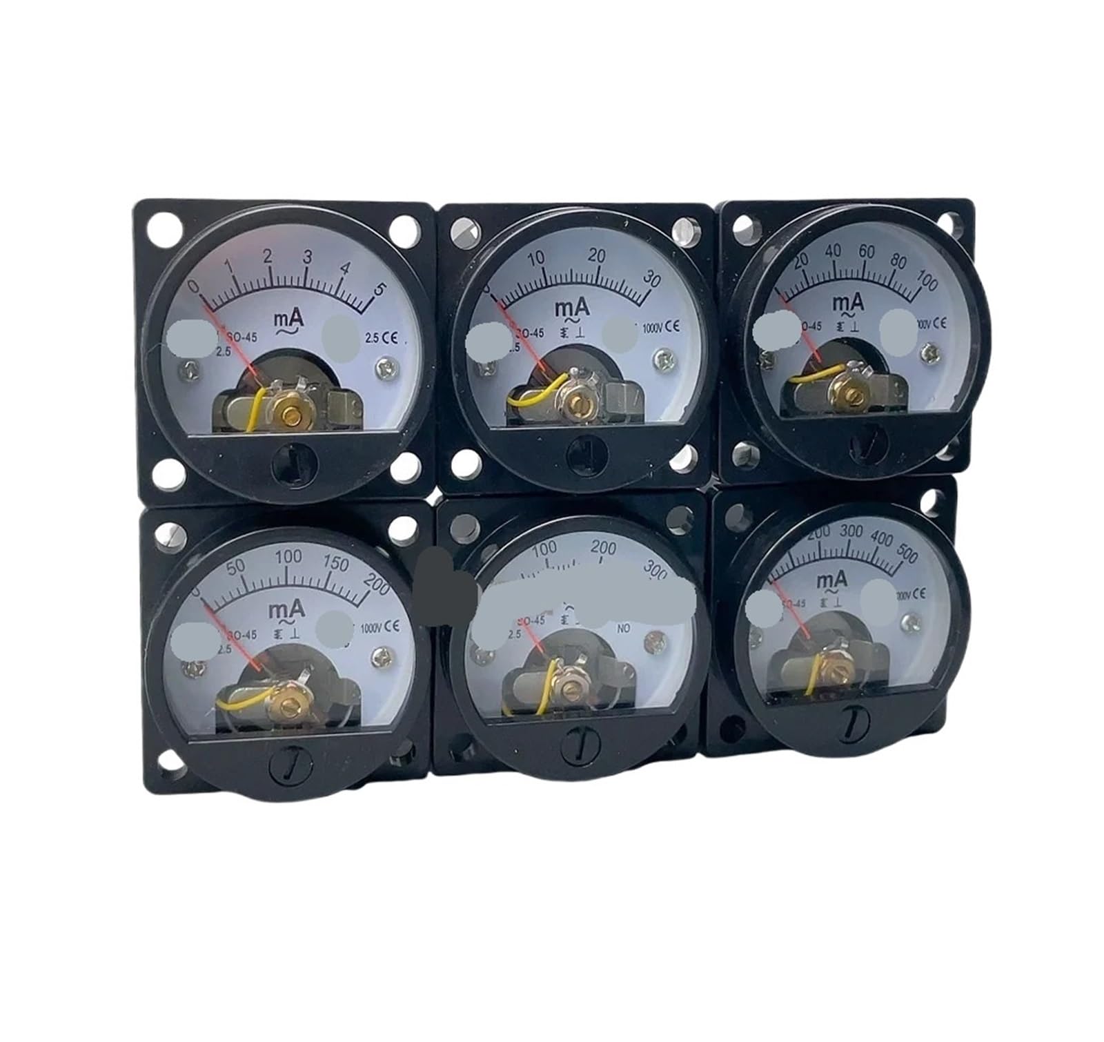 Amperímetro analógico redondo marino SO-45 de 47 x 47 mm(150MA)