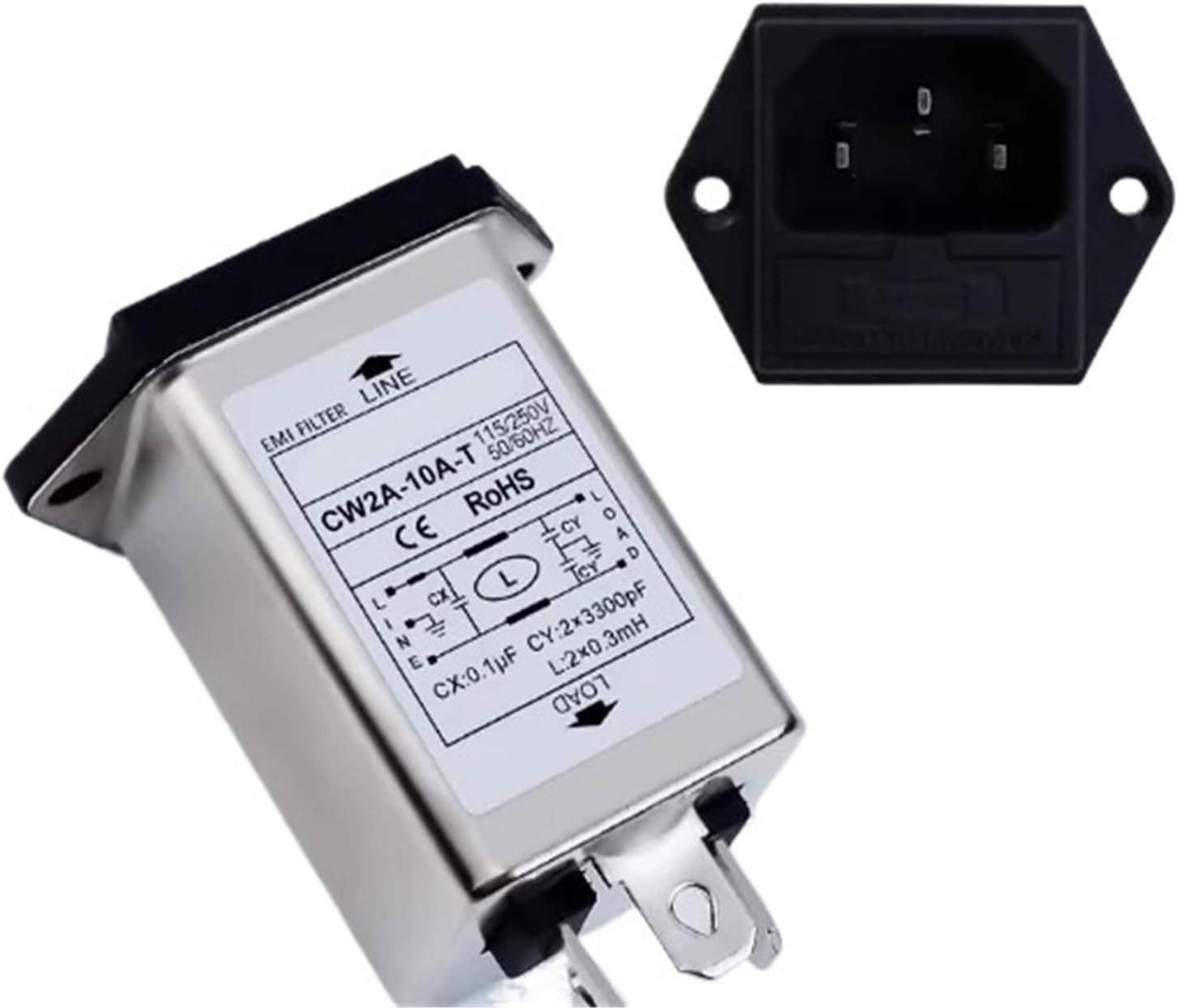 1pcs CW2A-10A-T Anti-Interference AC 220V Power Filter EMI Circuit Audio Purifier 3A6A10A