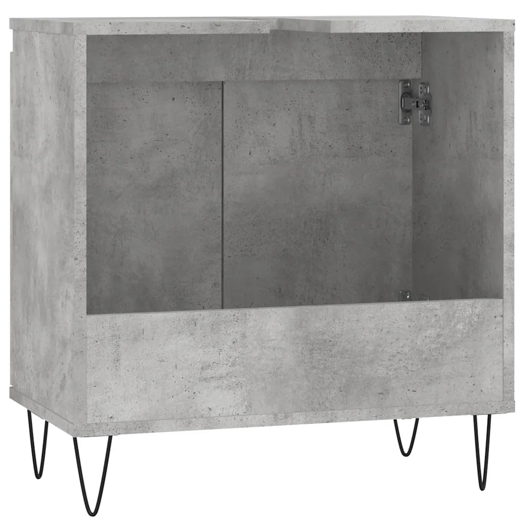 Helloshop26 Armoire de Salle de Bain Design Moderne Grand Rangement 58 x 33 x 60 cm en Bois Gris béton 02_0049024