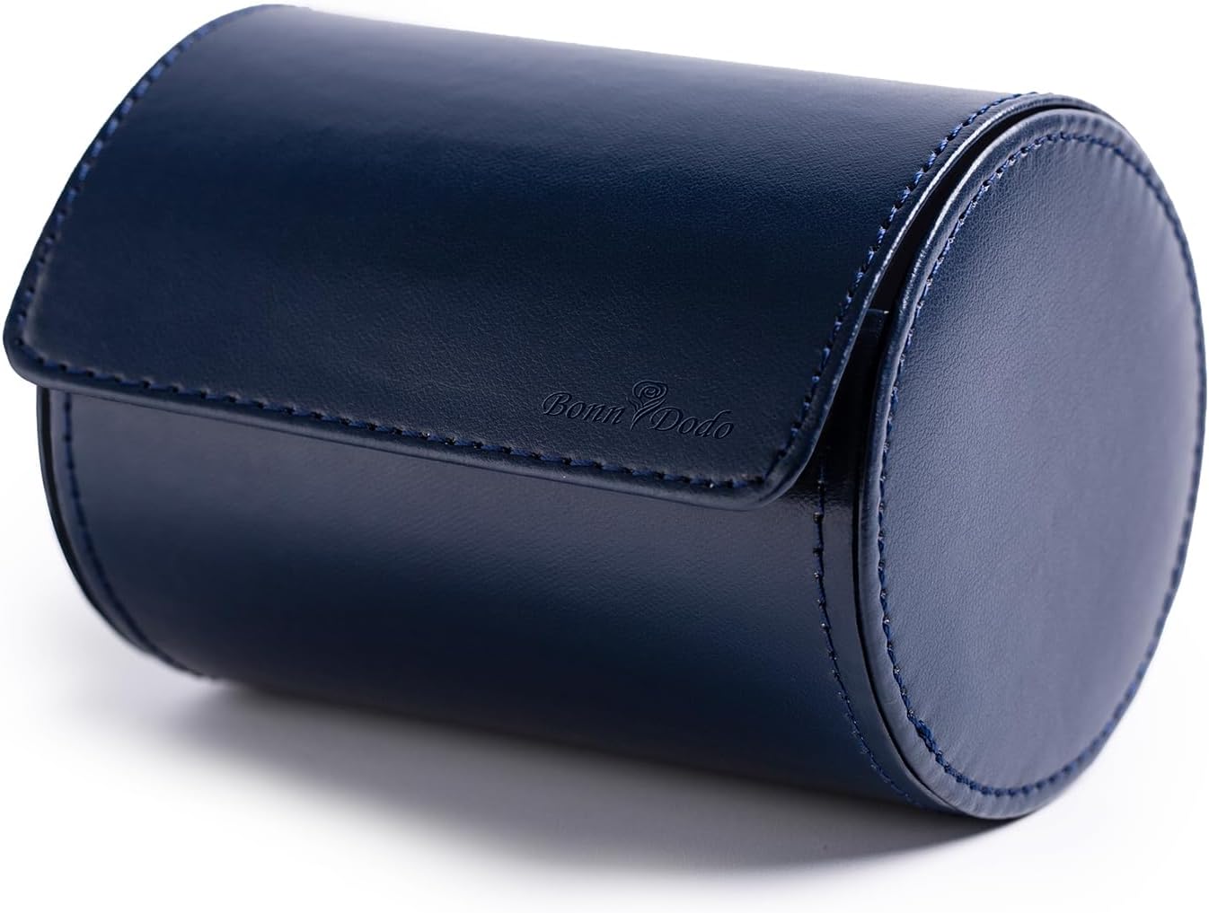 Tie Box for Travel Men's PU Leather Blue Ties Case Necktie Organizer Roll
