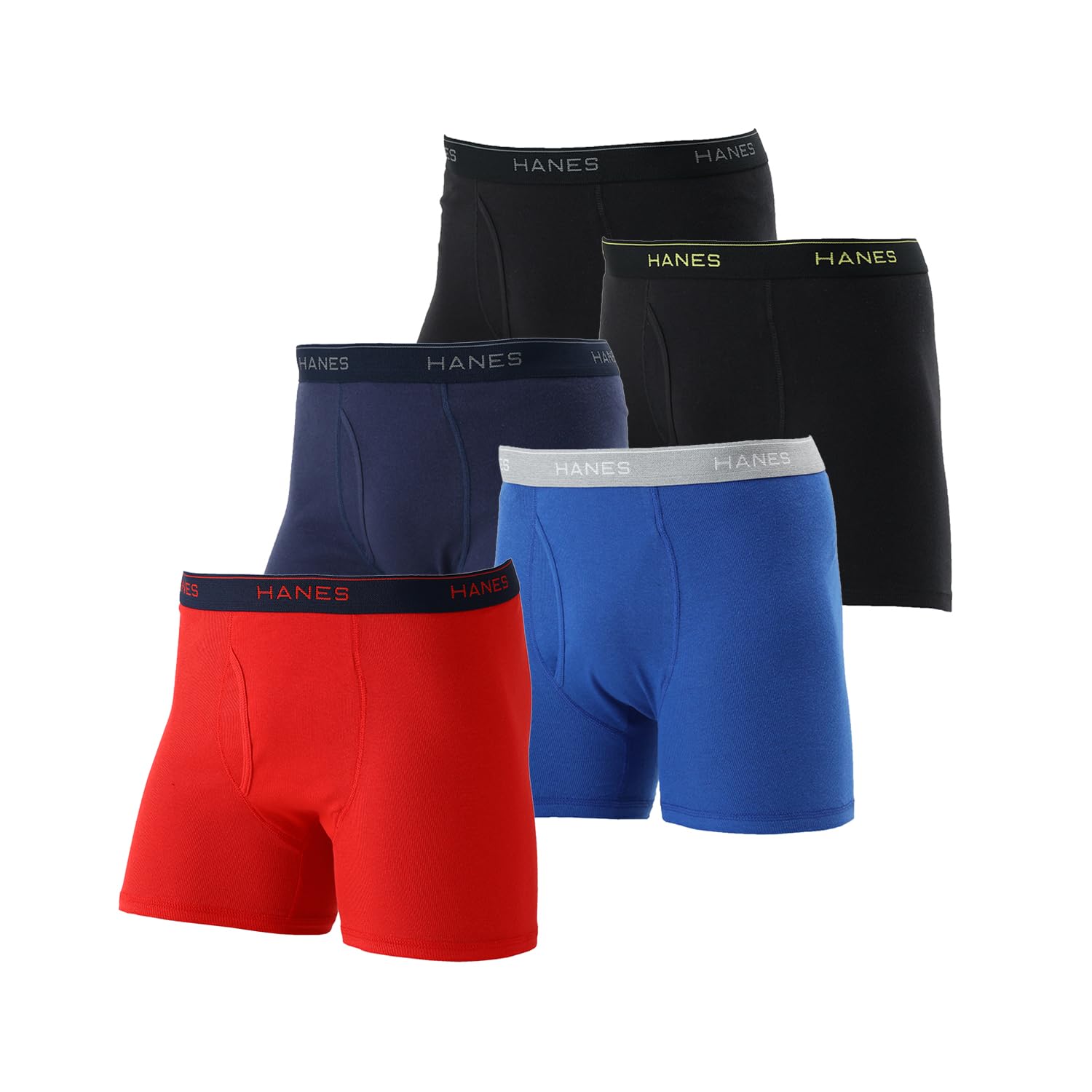 【50%OFF】【1,274円（定期便1,147円）】 Hanes 抗菌防臭 前開き ボクサーパンツ 5枚組