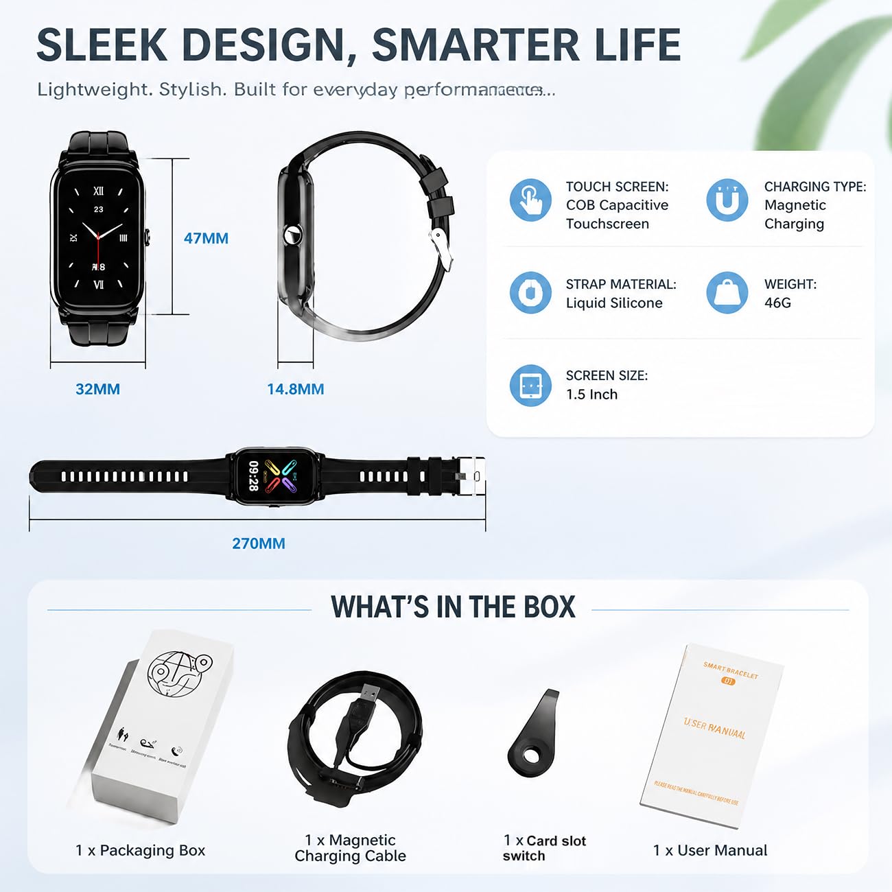 Bracelet Alarme Personne Agee Montre Connectée Senior Dispositifs D'alerte De Chute pour Personnes Âgées Bouton SOS d'urgence White,4.7 * 3.2cm