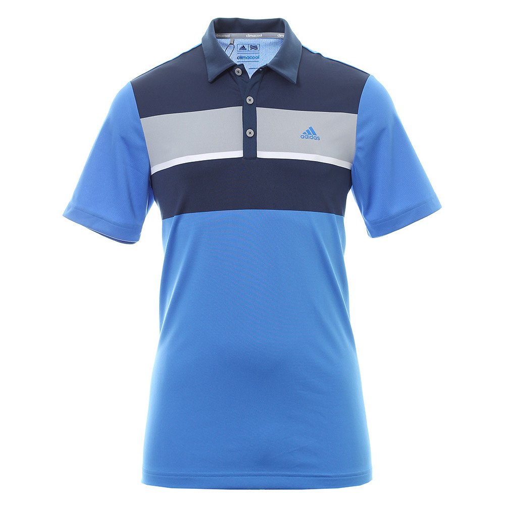 adidasMen's Climacool Chest Block Polo Shirt - Blue, Small