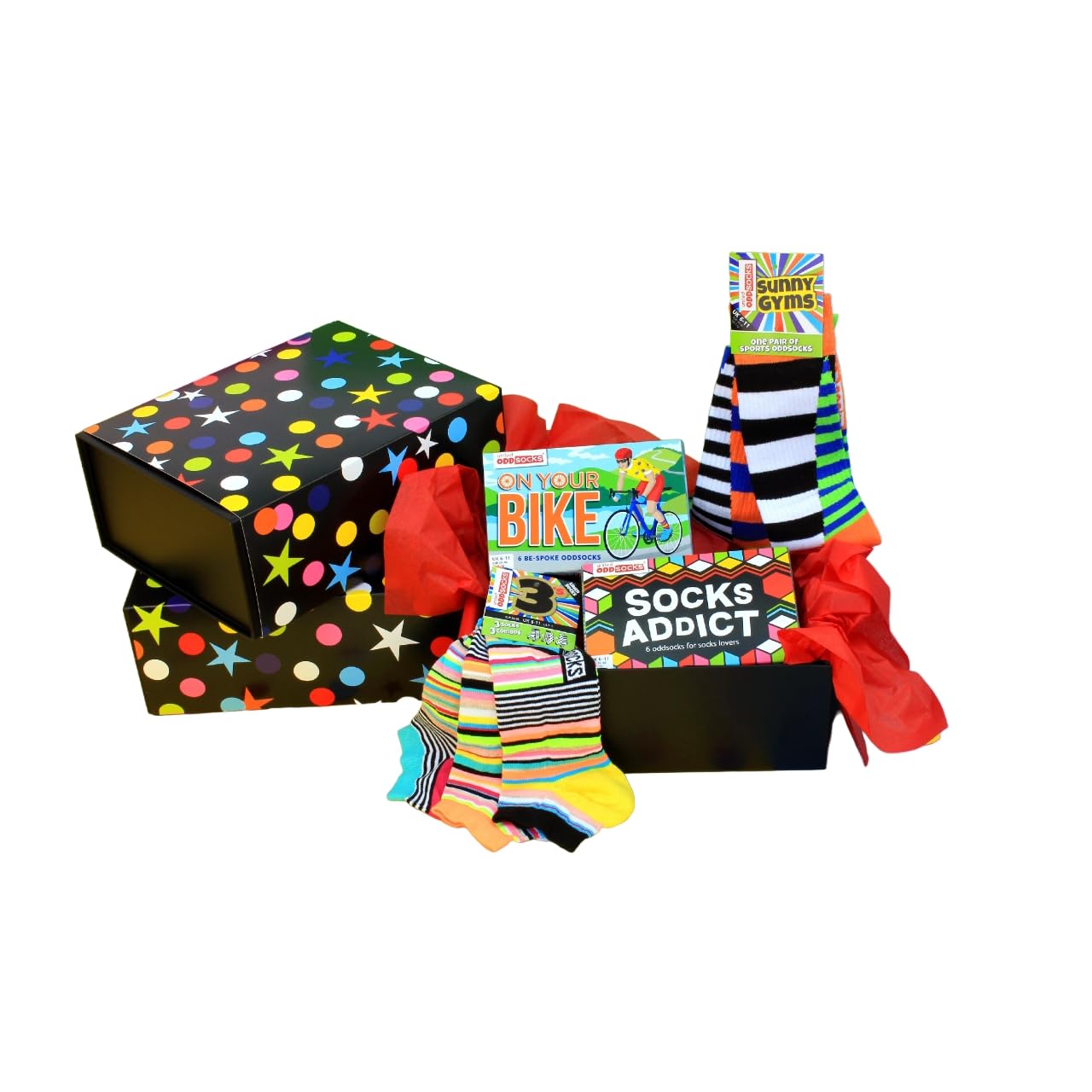 United Oddsocks Lustige Socken für Herren, Geschenkbox, Größe 39-45