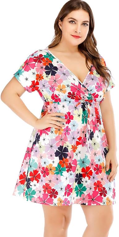 Abiti Donna Eleganti Taglie Forti Estivi DAY8 Vestiti Lunghi Donna Sexy  Multicolore Stampato Vestiti Sera Donna Abito Cocktail Vestiti Casual  Spiaggia Donna Festa Maxi Vestito con Cintura : Amazon.it: Abbigliamento