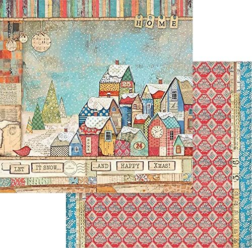 Stamperia Double-Sided Cardstock 12X12-Houses, Christmas Patchwork