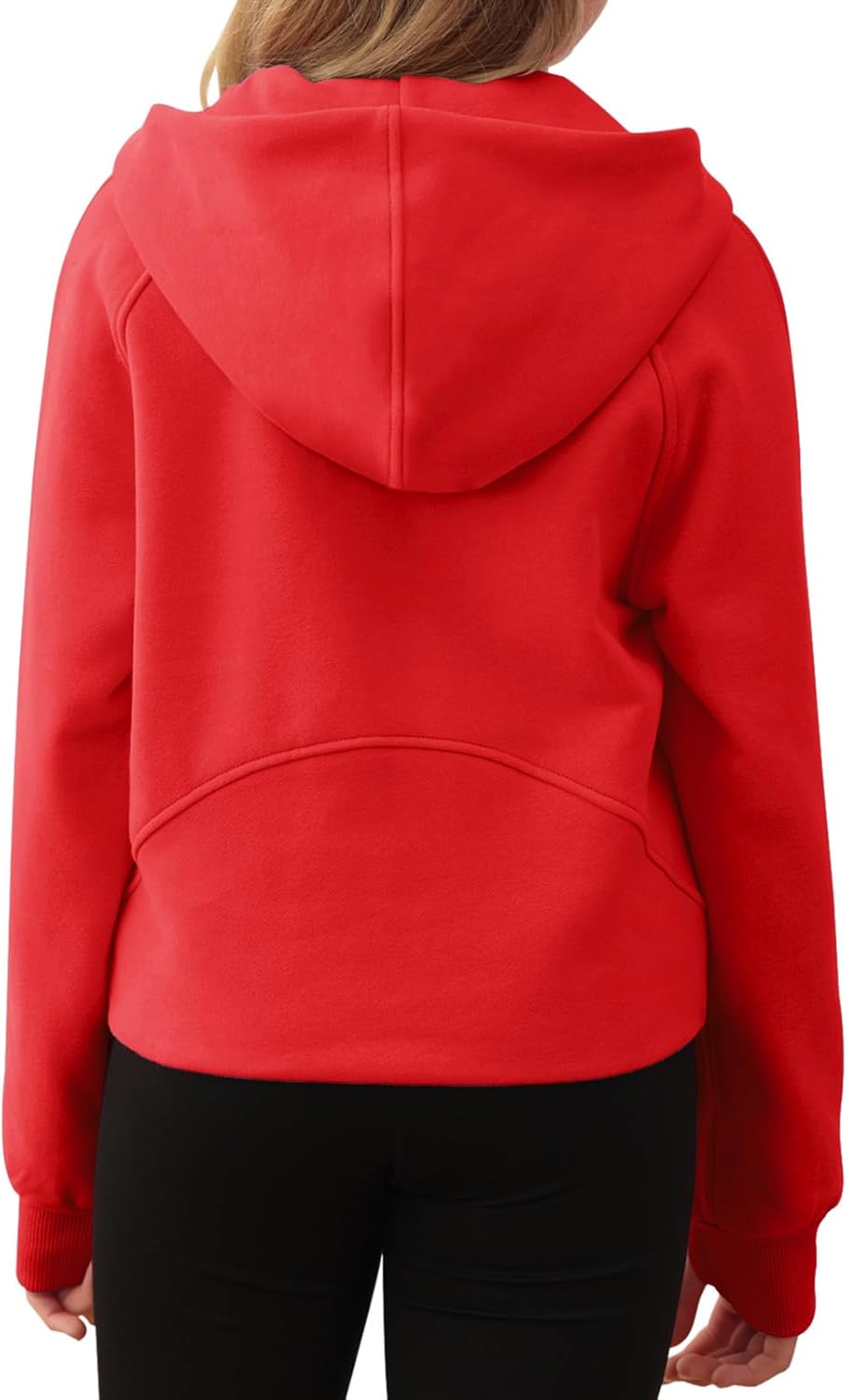 Girls Half Ziper Collar Cropped Hoodies Long Sleeve Fleece Zip Up Pullover Sweatshirts - Image 4